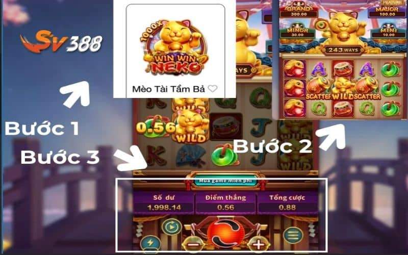 Các bước tham gia chơi Mèo Tài Tầm Bảo tại SV388