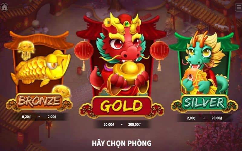 Các phòng chơi với mức cược khác nhau trong game