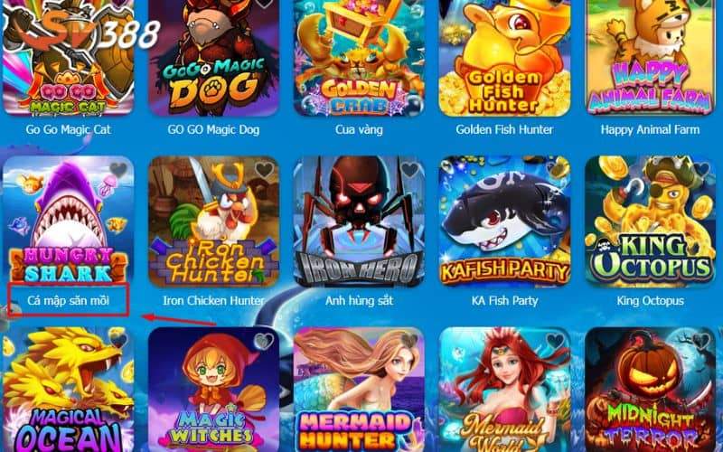Tìm chọn tựa game Cá Mập Săn Mồi
